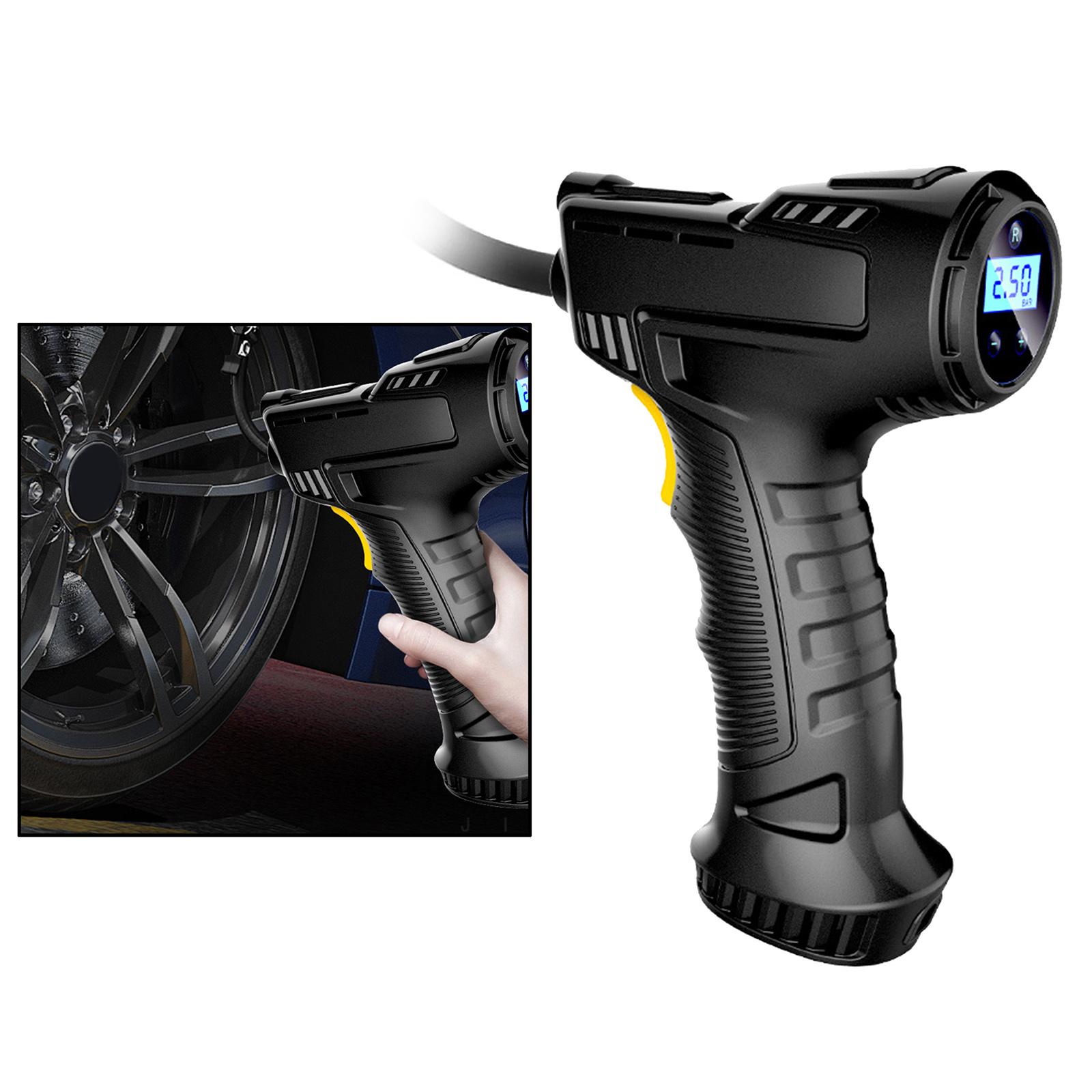 Handheld Wireless Tyre Inflator Portable Air Pump Inflation Digital Display Screen Tire Pressure Detection for Car Motorcycle Bike Equipment