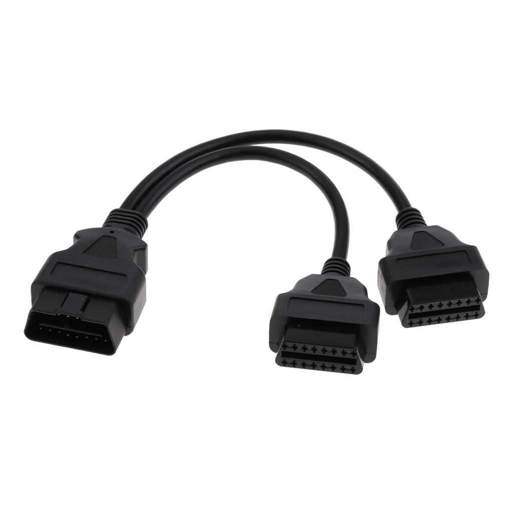 Chất Lượng Cao OBDII Bộ Chia Adapter 16 Pin Male To Dual Nữ Cáp Chữ Y