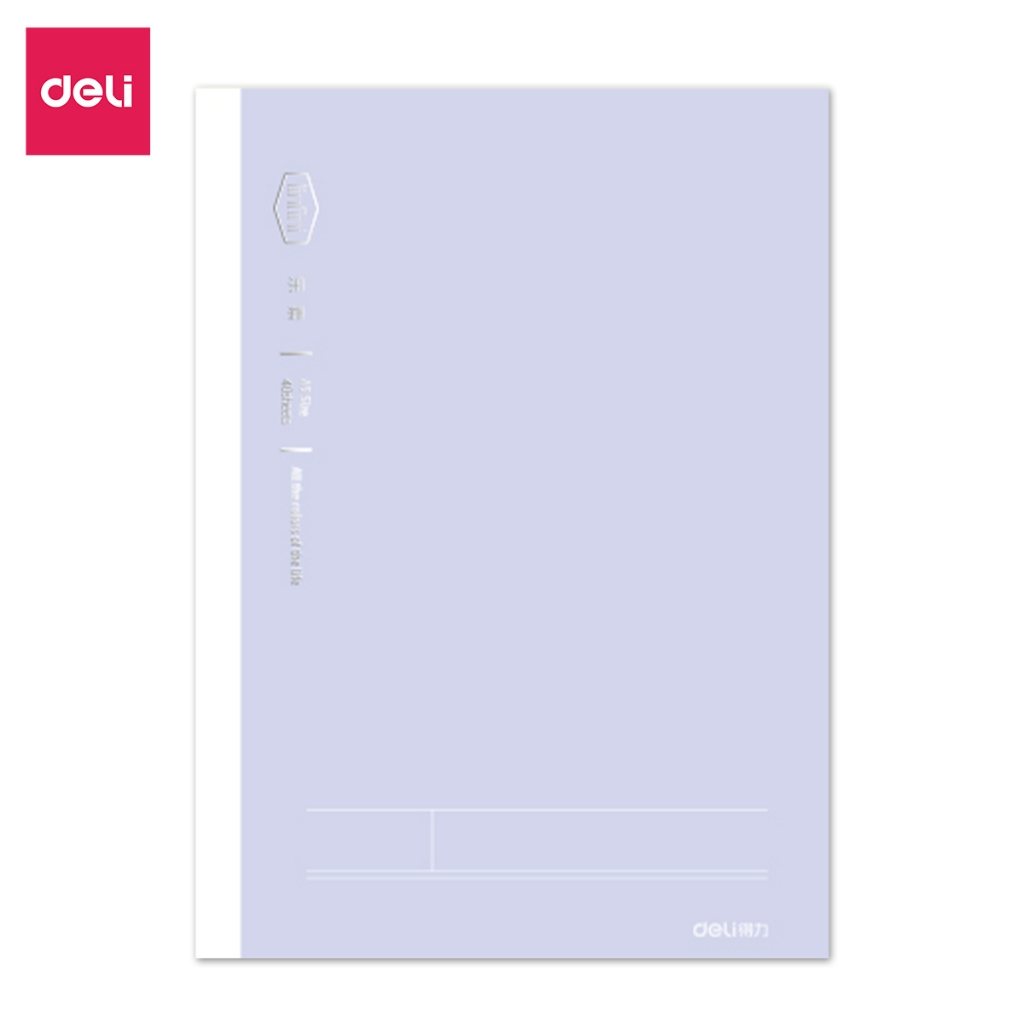 Sổ khâu gáy 80/ 120 trang màu pastel Deli - Kẻ ngang size A5/B5 Vở khâu gáy giấy chống lóa 70gsm, vở ghi chép học sinh