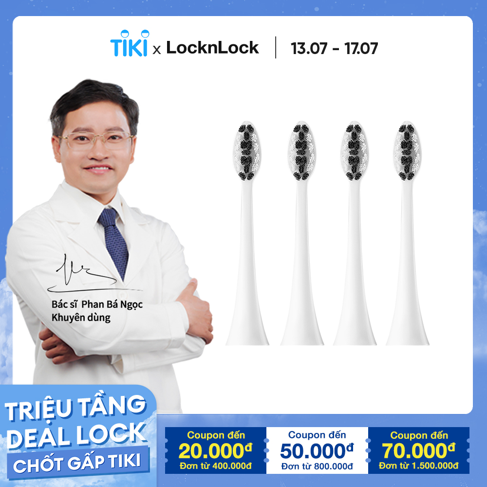 Đầu Bàn Chải Điện LocknLock ENR546WHT (4pcs) - Màu Trắng