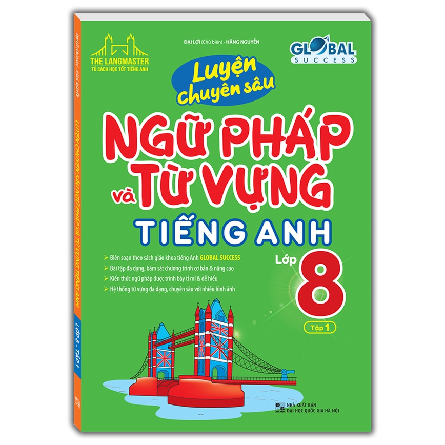 Sách - Combo - GLOBAL SUCCESS - Luyện chuyên sâu ngữ pháp và từ vựng tiếng anh lớp 8 Tập 1+2 - MT