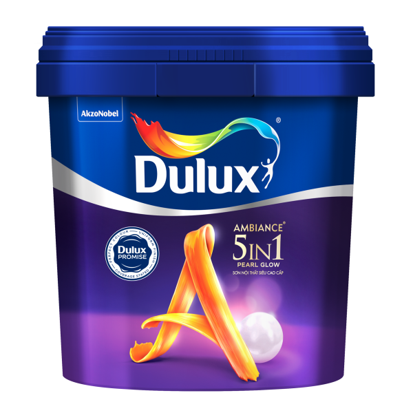 Sơn Nội Thất Cao Cấp Dulux Ambiance 5 IN 1 Bóng Mờ 66A Giúp Bề Mặt Đẹp Láng Mịn Dễ Lau Chùi Vượt Trội Che Lấp Khe Nứt Nhỏ Hoàn Hảo Ngăn Ngừa Nấm Mốc Tối Ưu (MÀU TRẮNG)