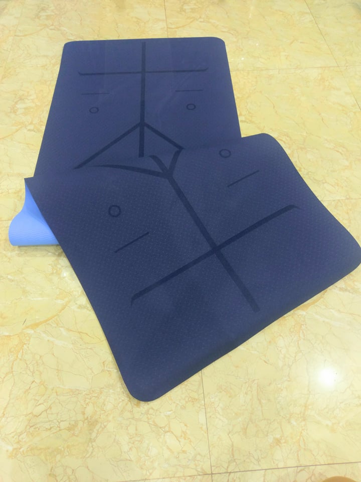 Thảm Yoga 2 Lớp Định Tuyến TPE 6mm Tặng Túi Chống Nước