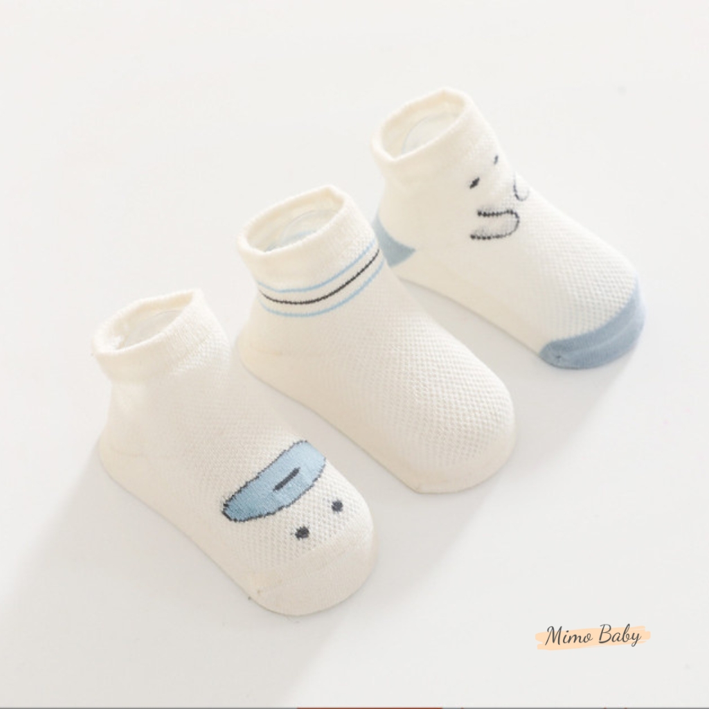 Set 3 đôi tất lưới cao cổ in hình dễ thương cho bé T29 Mimo Baby