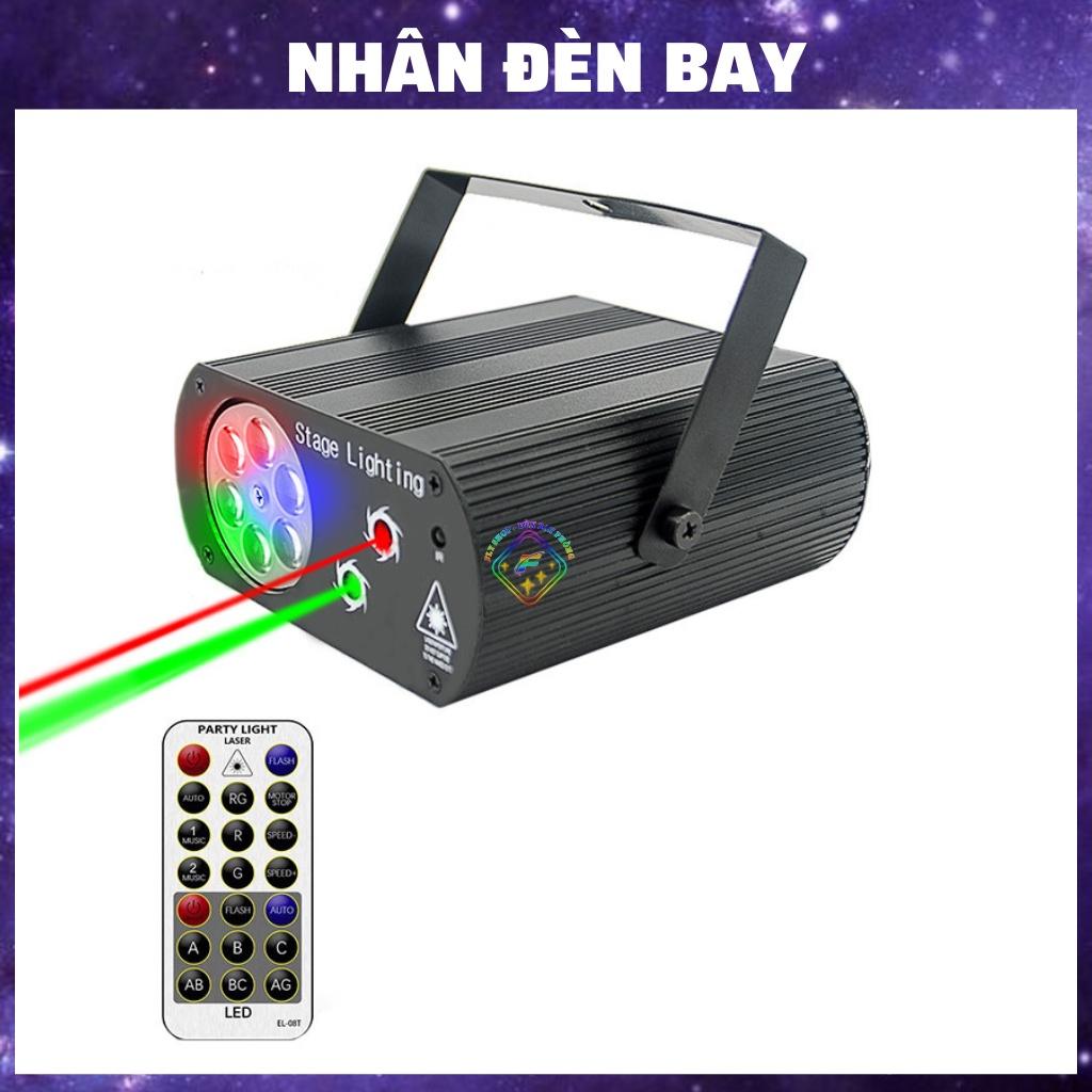 Đèn Laser MINI 6 Mắt Hiệu Ứng Băng Tuyết, Hoa Lá Cảm Biến Nhạc Dùng Cho Phòng Bay, Phòng Ngủ