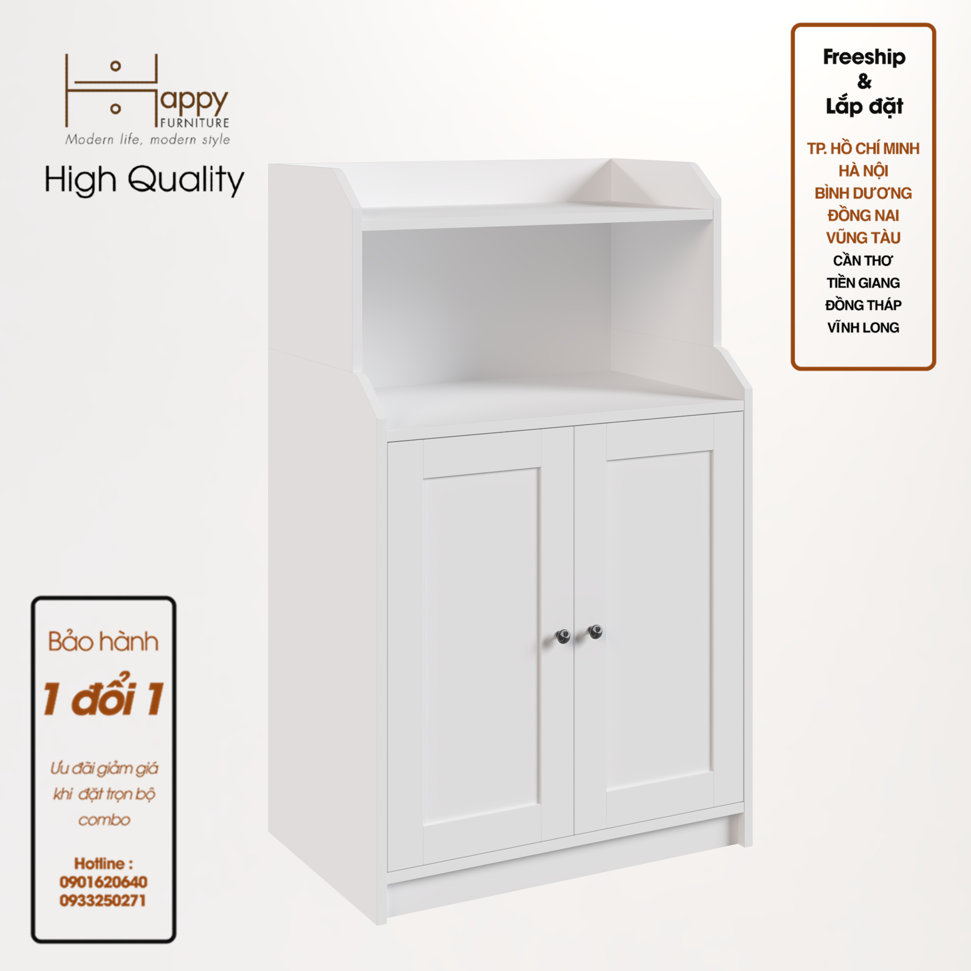 Hình ảnh [Happy Home Furniture] CANA,  Tủ cửa mở - 3 ngăn đựng đồ ,  70cm x 46cm x 116cm ( DxRxC), TCM_001