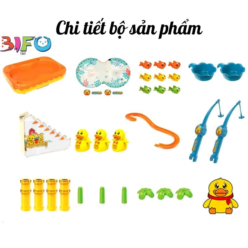 Bàn chơi đa năng 2in1 câu cá và vịt leo cầu thang 2 trong 1 có nhạc vui nhộn câu cá từ tính thang leo tự động cho bé