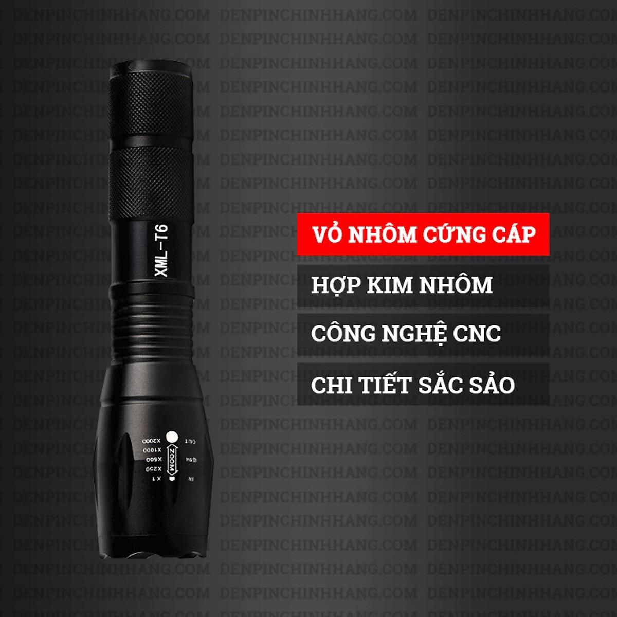 Đèn Pin Siêu Sáng - Tặng Kèm Sạc Và Pin - Hàng Loại 1