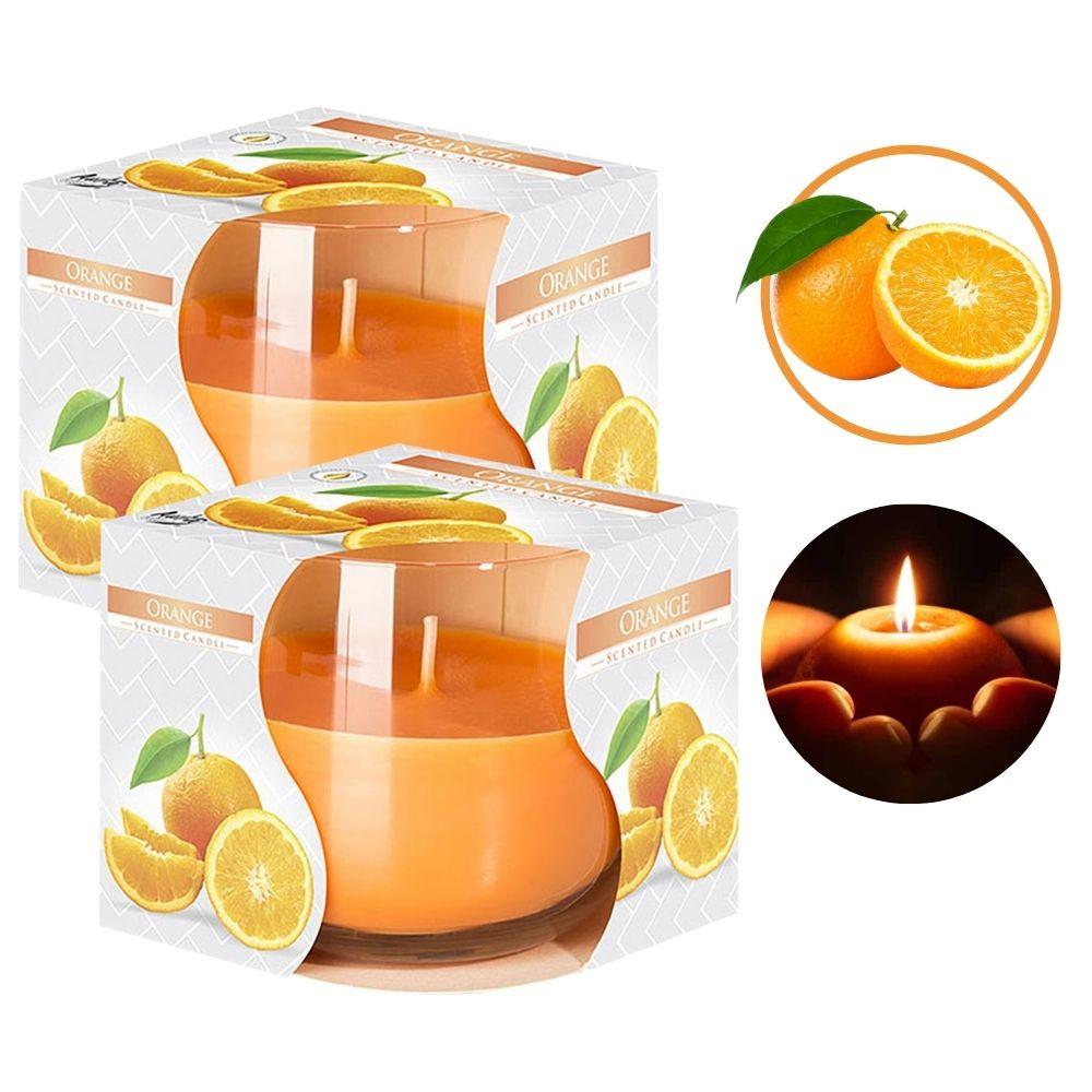 Combo 2 ly nến thơm Bispol nhập khẩu Châu Âu Orange 100g - hương cam ngọt
