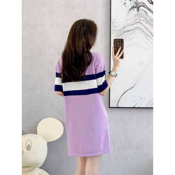 ĐẦM LEN TÍM PHỐI SỌC