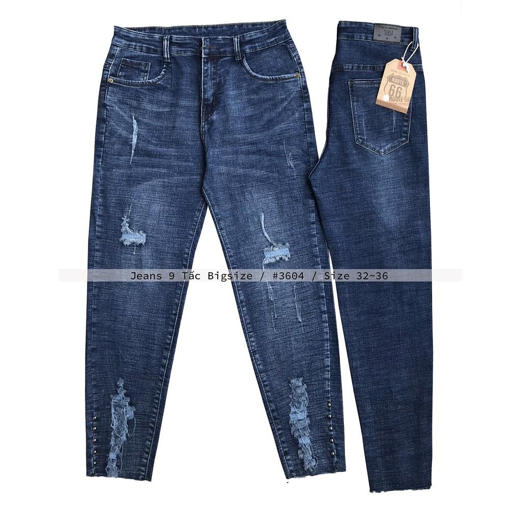 QUẦN JEAN DÀI 9 TẤC ĐEN TUYỀN ĐÍNH CƯỜM 2725