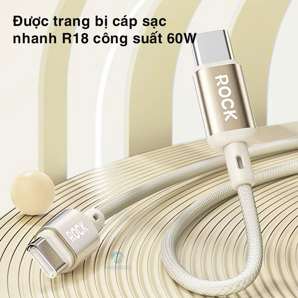 Bộ sạc nhanh type-c cho ip15 ROCK Ice²Cube sạc nhanh 30W - Hàng chính hãng Rockspace bảo hành 12 tháng