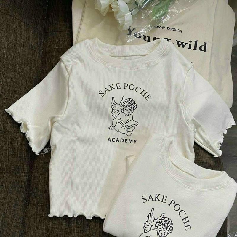 Áo croptop thiên thần - chất thun tăm đẹp