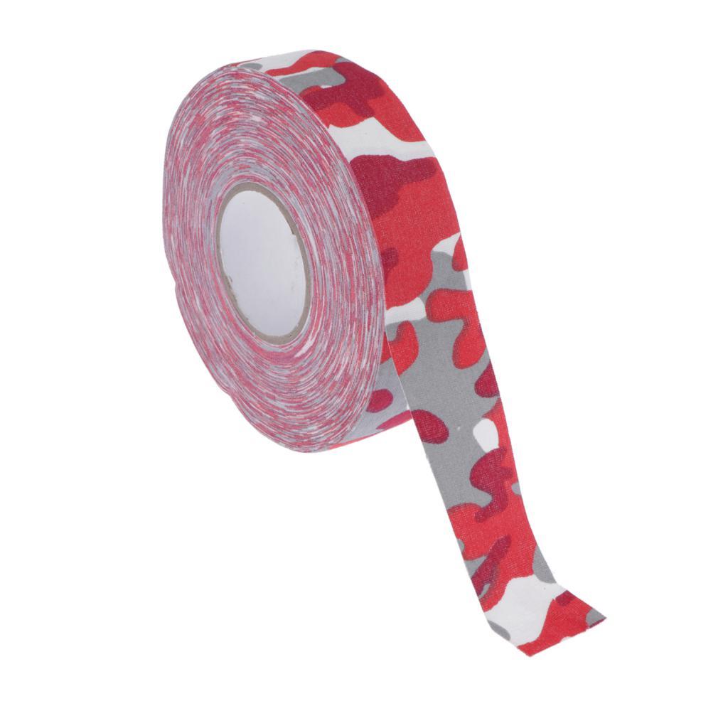 2 Pack Anti-Skid Ice Hockey Stick Shin Guard Tape Wrap Easy to Tear Red+Blue