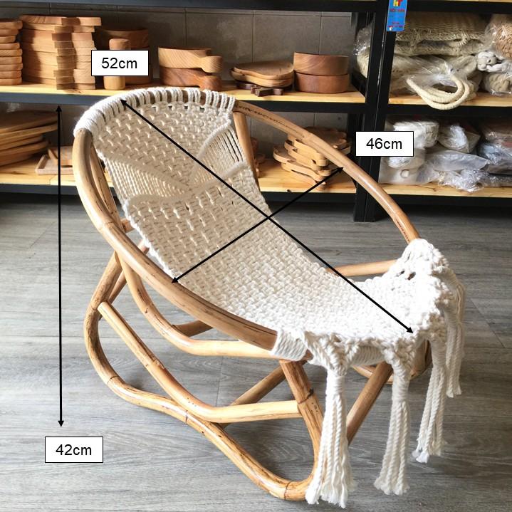 Ghế mây cho bé - chất liệu sợi cotton kết hợp khung mây