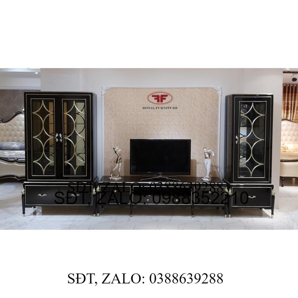 BỘ KỆ TIVI MÀU NÂU GỖ TÂN CỔ ĐIỂN LOUIS PALACE 2801LP