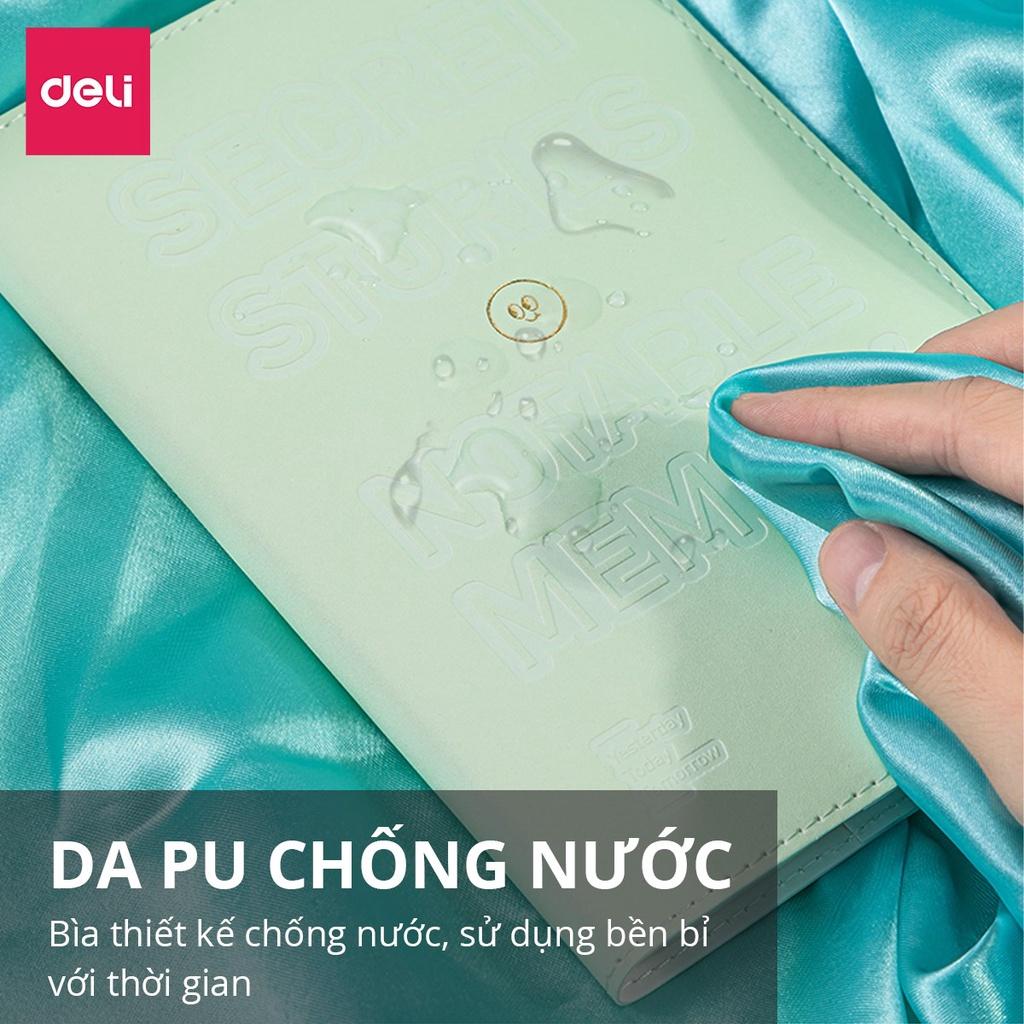 Sổ Tay Ghi Chép Bìa Da Cao Cấp 192 224 Trang 96 112 Tờ 80gsm Deli - Chống Nước Làm Quà Tặng Sang Trọng Phù Hợp Học Sinh Văn Phòng Sổ Kế Hoạch Planner - SZ044 SZ047