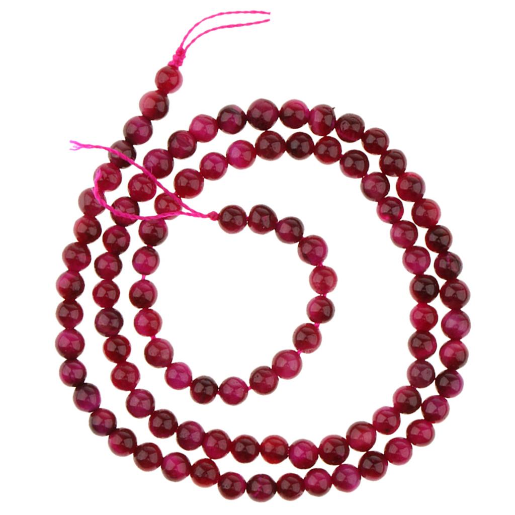 1 Strand Natural Stone Rose Red Tiger Eye Agate Loose Beads Lot Craft 4mm