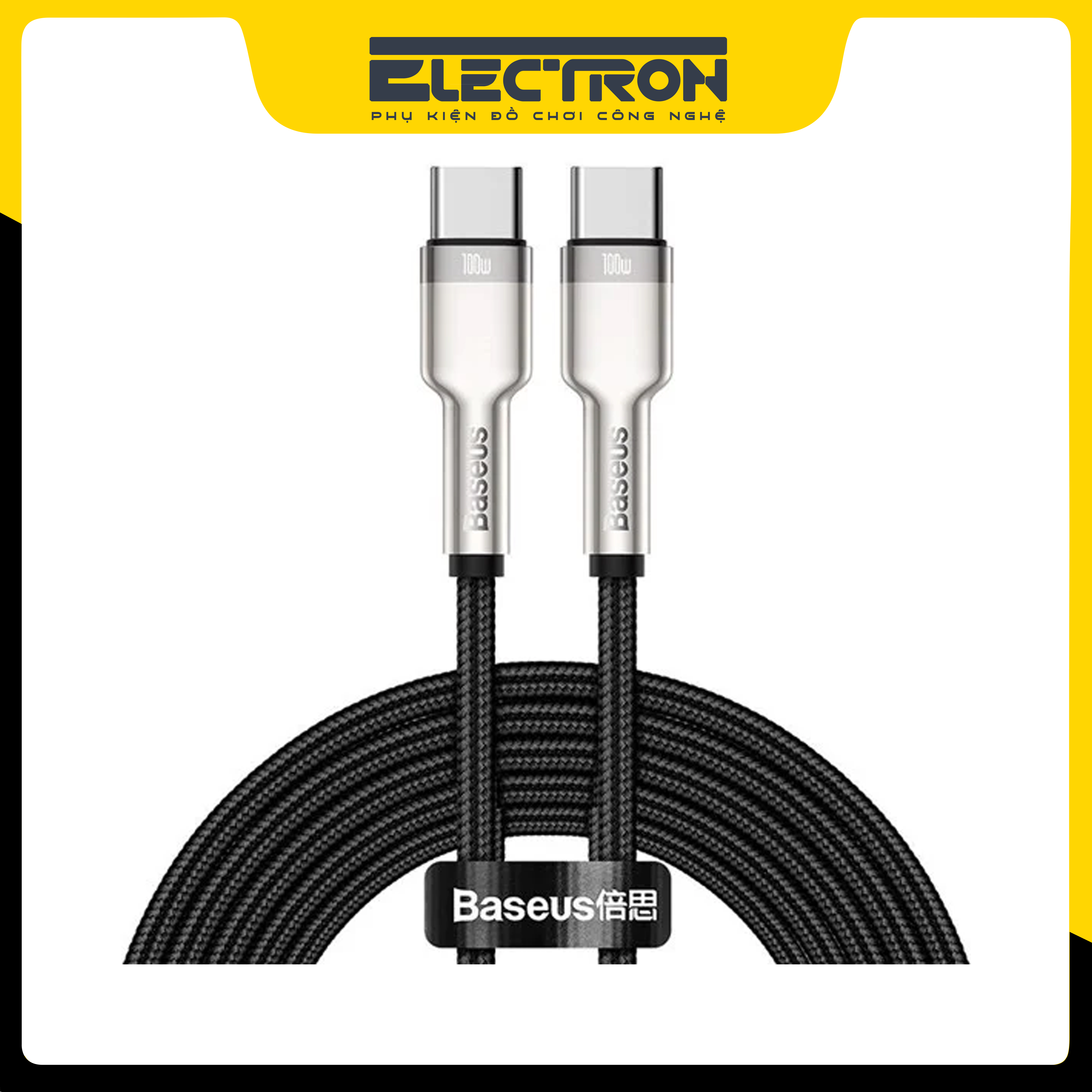Cáp sạc siêu nhanh 100W Baseus Cafule Series Metal Data Cable Type-C to Type-C - Hàng chính hãng