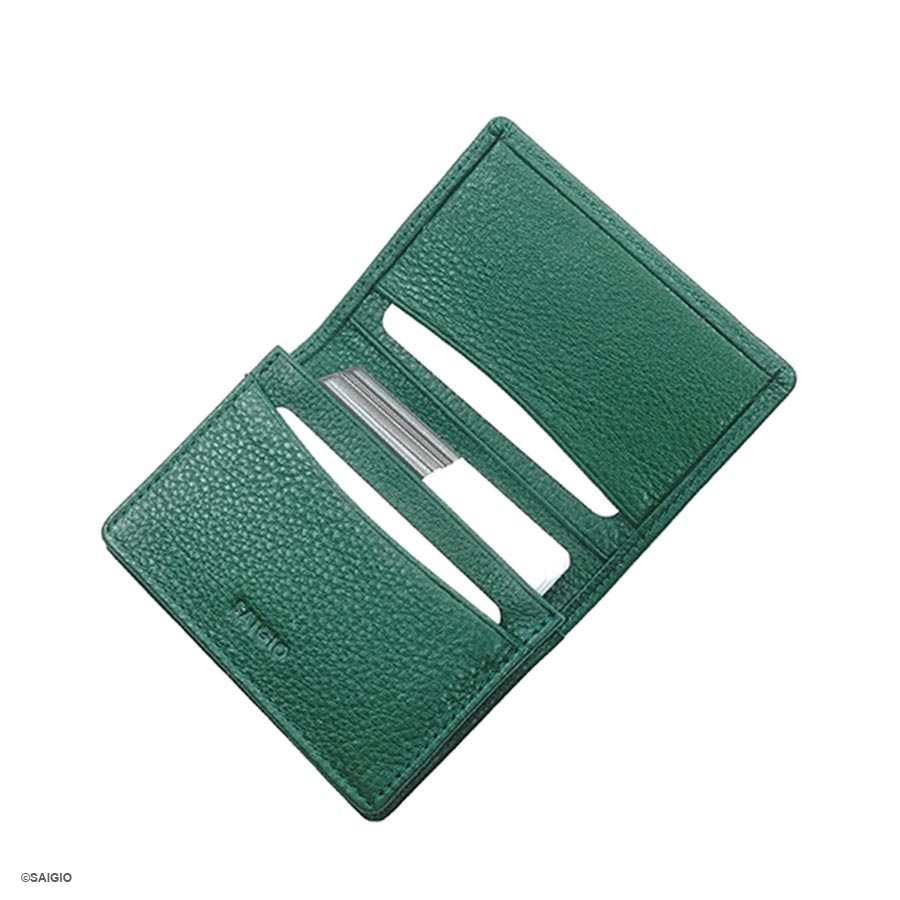 Bóp Đựng Thẻ ATM Nhỏ Gọn SUPPLE, Da Bò SMALL PEBBLE Mềm Mại Màu Xanh Lá - Bền Bỉ, Chống Xước - Chống Nhăn Tốt, Thiết Kế Hiện Đại, Ngăn Súp Lê Rộng, Đựng Nhiều Thẻ Ngân Hàng, Card Danh Thiếp, Căn Cước Công Dân, Dáng Đứng - Gập 2 – Hàng Chính Hãng SAIGIO