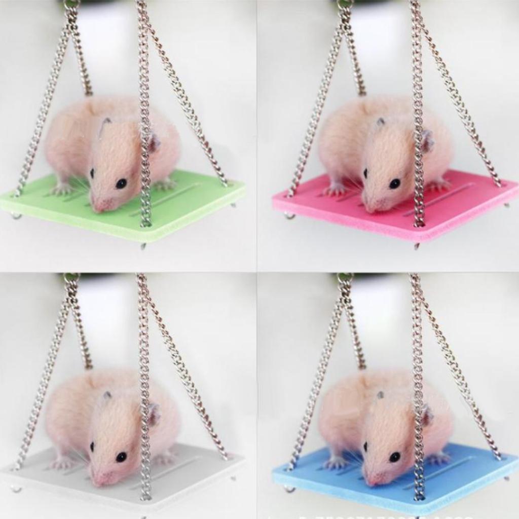 Pet Wood Molar Toy - Chain Swing Hamster Squirrel Wood Hanging Cage