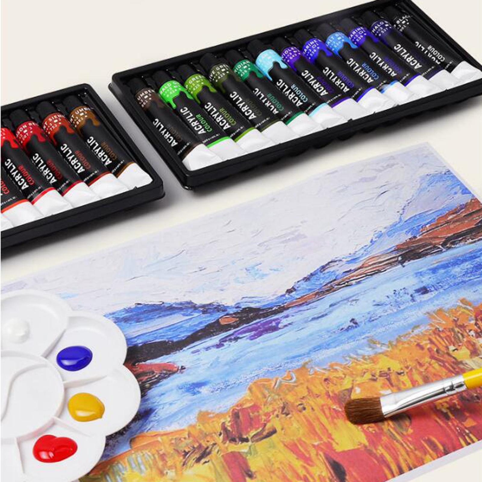 12ml Acrylic Paint Set Rich Pigments for DIY Crafts Art Supplies 12 colors