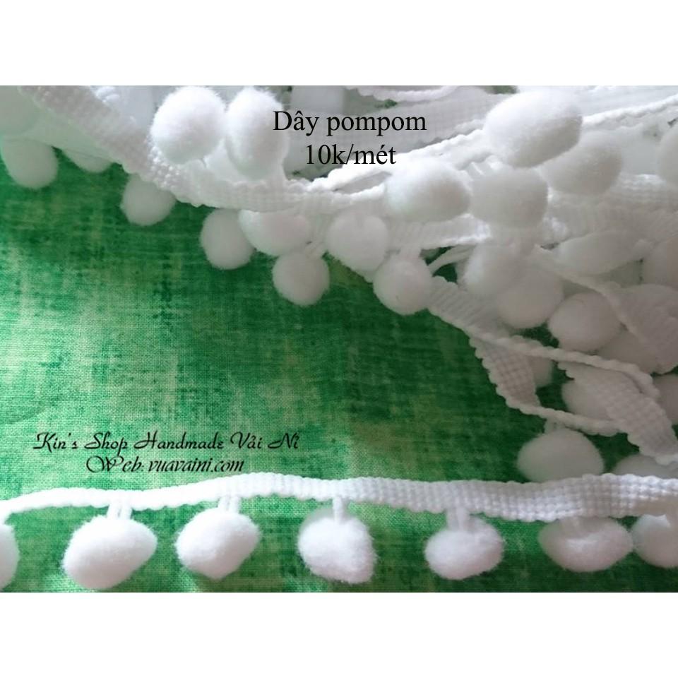 Dây ren pompom đủ màu- Nguyên liệu handmade, dùng trong may mặc