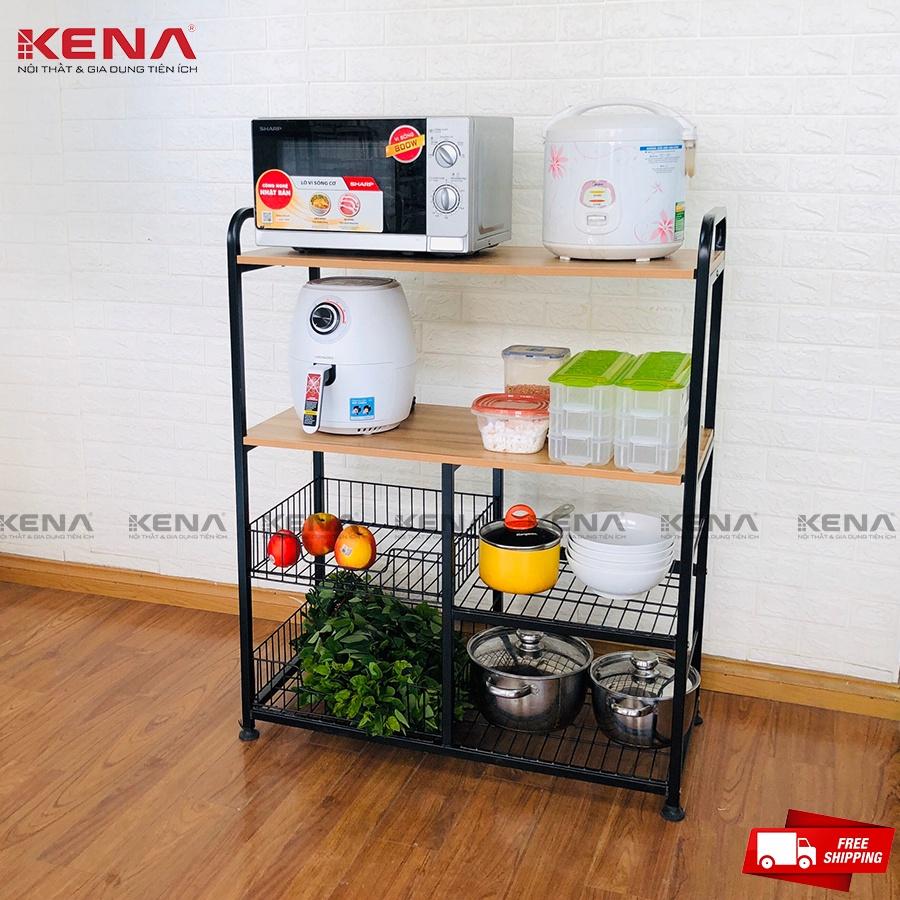 Kệ để lò vi sóng, kệ để nồi chiên không dầu KENA phủ sơn tĩnh điện cao cấp chống gỉ KN 139-2