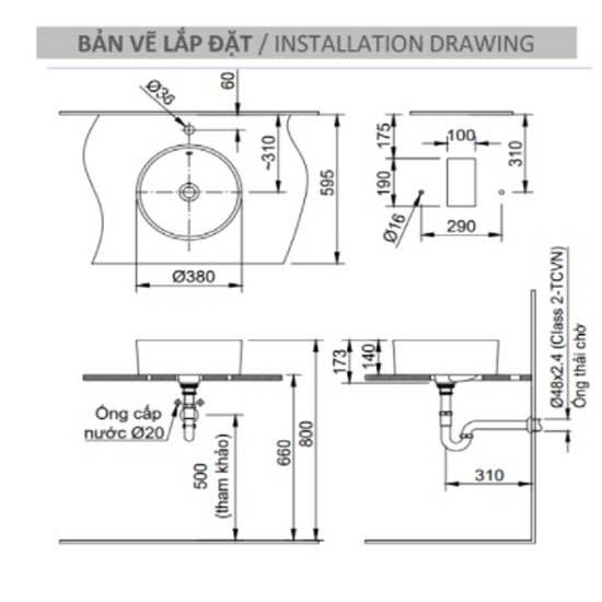 Chậu Rửa Lavabo Inax AL-295V Đặt Bàn Tròn Aqua Ceramic .Chất liệu sứ cao cấp, dễ lau chùi - Vật liệu xây dựng Big H