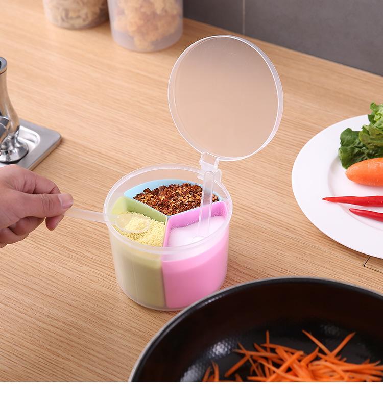 Hộp Đựng Gia Vị 3 Ngăn Tiện Lợi Cho Nhà Bếp