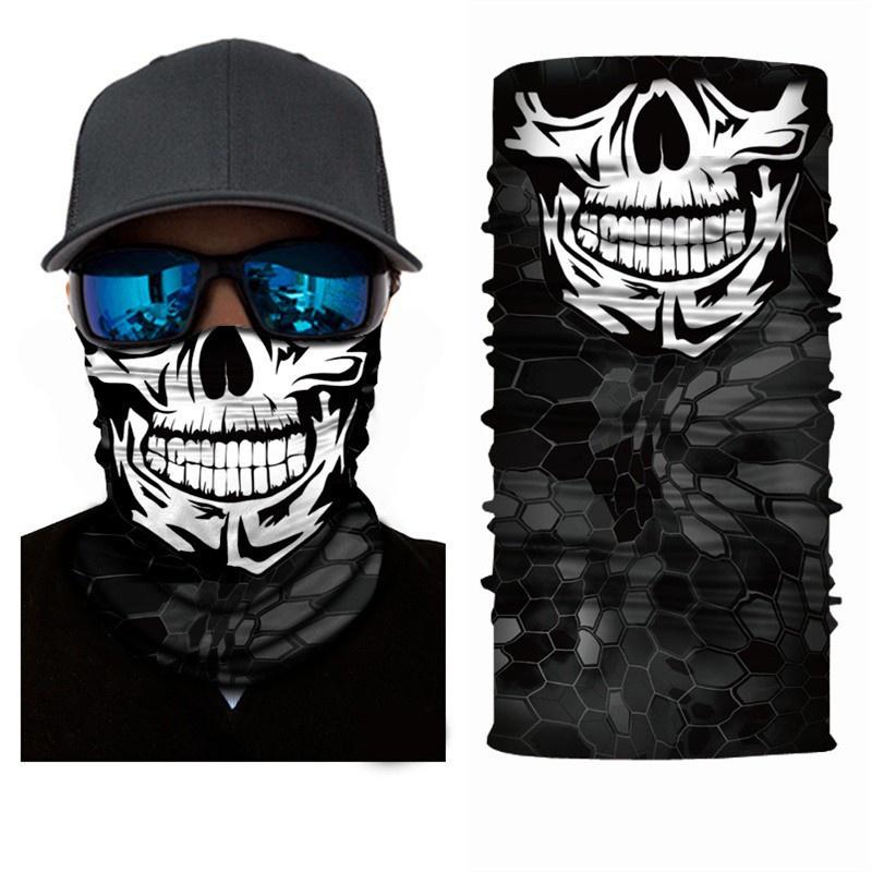 Skull Motorcycle Full Face Mask Khăn trùm đầu thoáng khí Mát mẻ Bảo vệ chống nắng Chống bụi cho nam giới Phụ nữ Xe máy leo núi Xe đạp Lái xe ma Halloween Dress Up Phụ kiện