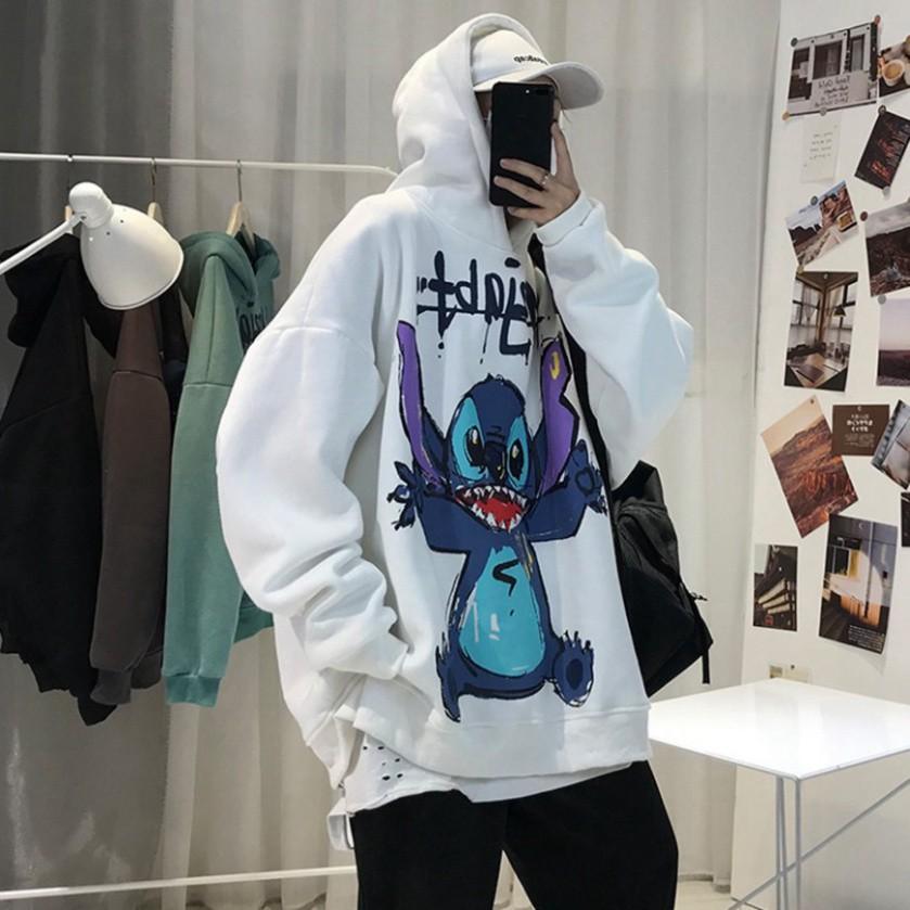 Áo Hoodie Unisex Chuột Stitch chất Liệu Nỉ Bông Xuất Hàn Cao Cấp
