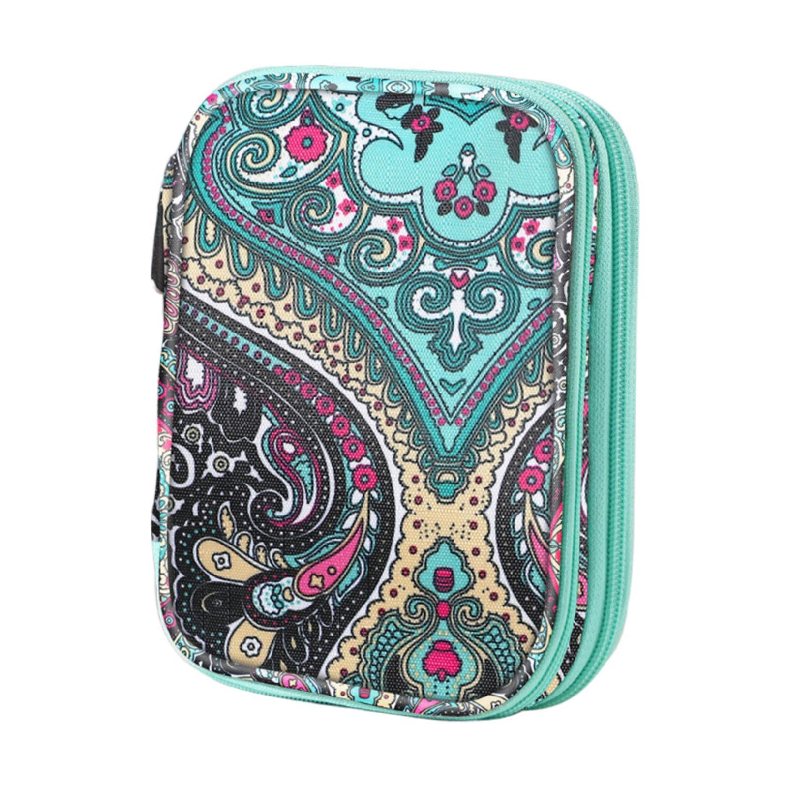Knitting Storage Bag Crochet Hooks Organizer Double Layers with Zipper Knitting Bag Travel Organizer Length 17.5cm Knitting Case