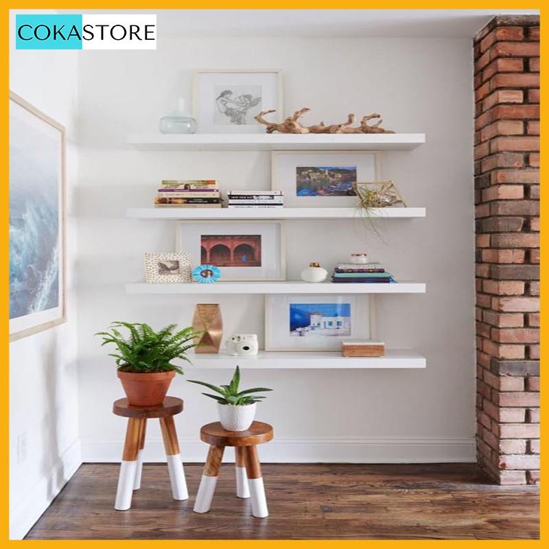 ComBo 02 Kệ Gỗ Treo Tường Thanh Ngang 80x20x2.5cm , Kết Cấu Giấu Chân Chắc Chắn + Kèm Phụ Kiện