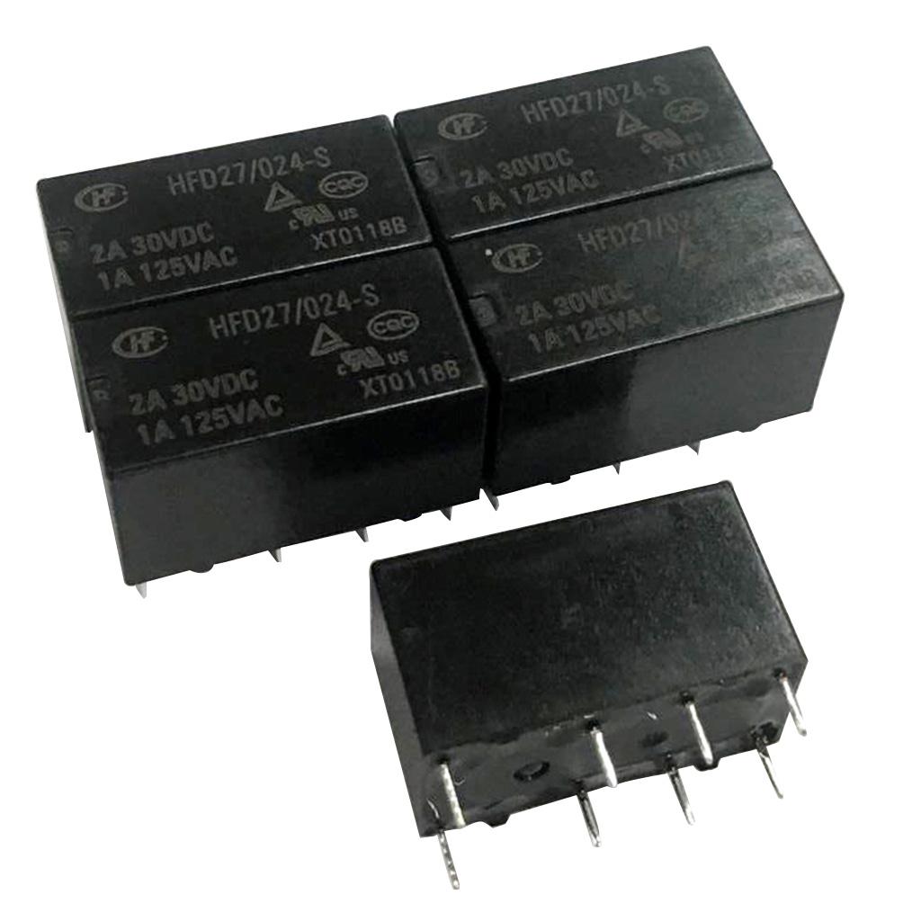 5 Pcs DC 5V/12V/24V Coil DPDT 8 Pin PCB Electromagnetic Power Relay