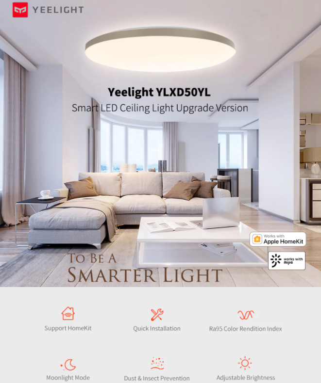 ĐÈN LED ỐP TRẦN THÔNG MINH YEELIGHT HALO 2020, YLXD50YL, 470MM, 52W, RGB, APPLE HOMEKIT - HÀNG CHÍNH HÃNG