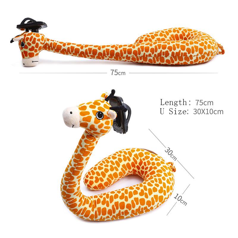 Gối Hơi Du Lịch Kèm Giá Đỡ Điện Thoại Lười Hình Chữ U Cổ Gối Hỗ Trợ Linh Hoạt 360 Độ Rotating Mobile Holde