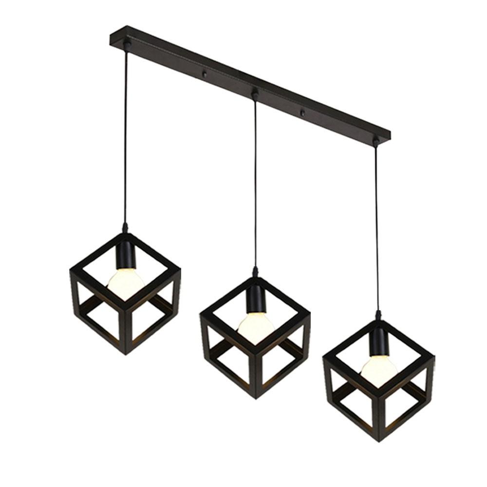 Bộ đèn thả khối lập phương LP100 - kèm bóng LED và đế ốp trần