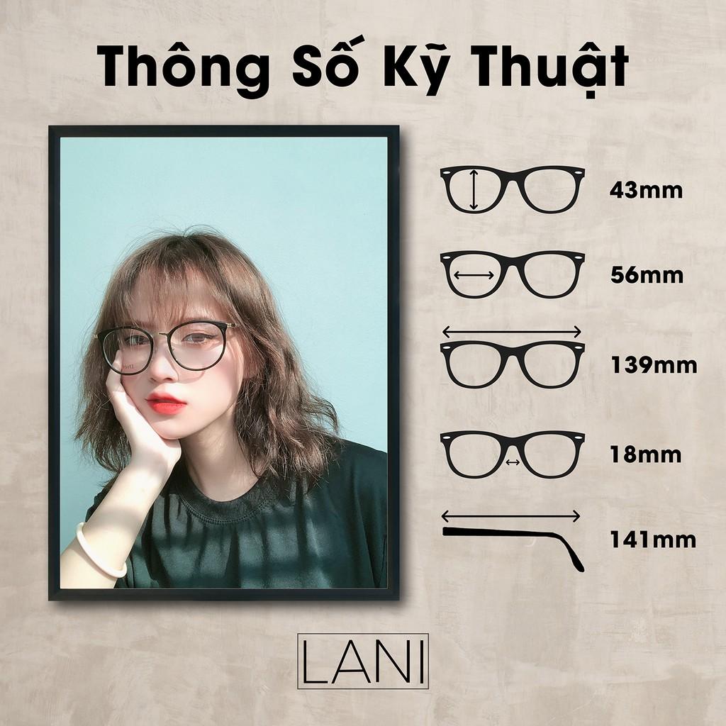 Gọng Kính Cận Nam Nữ Dáng Bầu Kim Loại Lani 9225 - Lắp mắt cận có độ theo yêu cầu