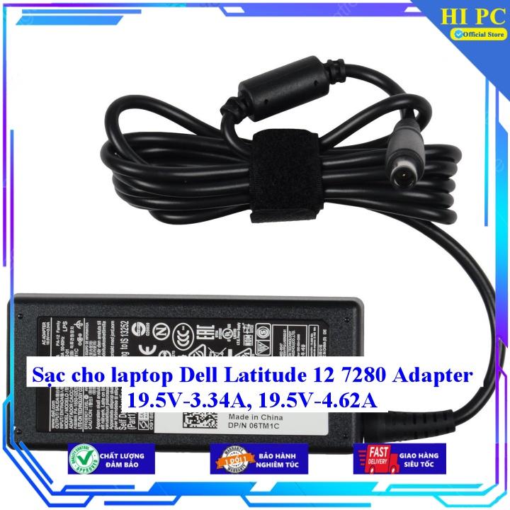 Sạc cho laptop Dell Latitude 12 7280 Adapter 19.5V-3.34A 19.5V-4.62A - Kèm Dây nguồn - Hàng Nhập Khẩu