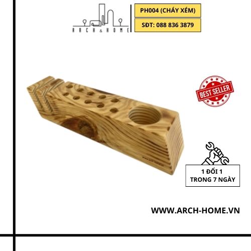 Hộp khay ống đựng cắm bút bằng gỗ THÔNG  MỸ để bàn Arch &amp; Home cao cấp dành cho bàn học, văn phòng, quà tặng độc đáo (PH004