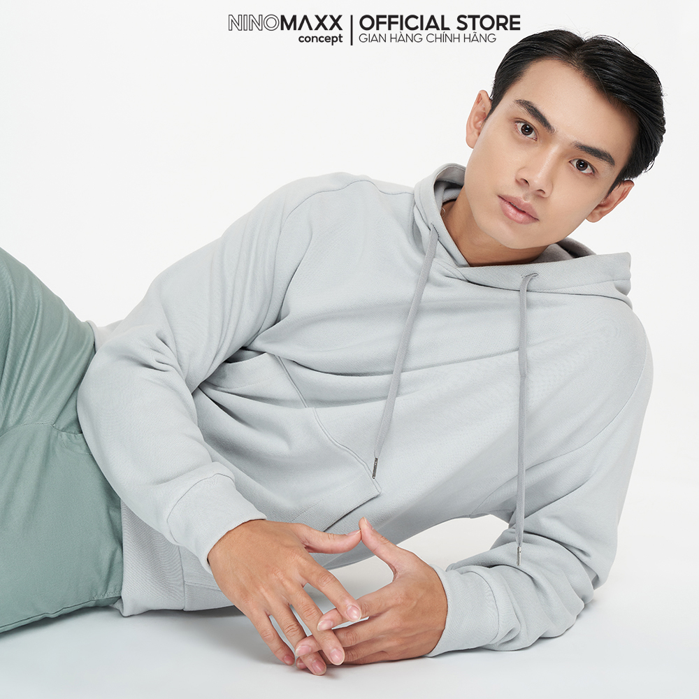 NINOMAXX Áo hoodies Basic Nam chất liệu cotton tay dài 2204005