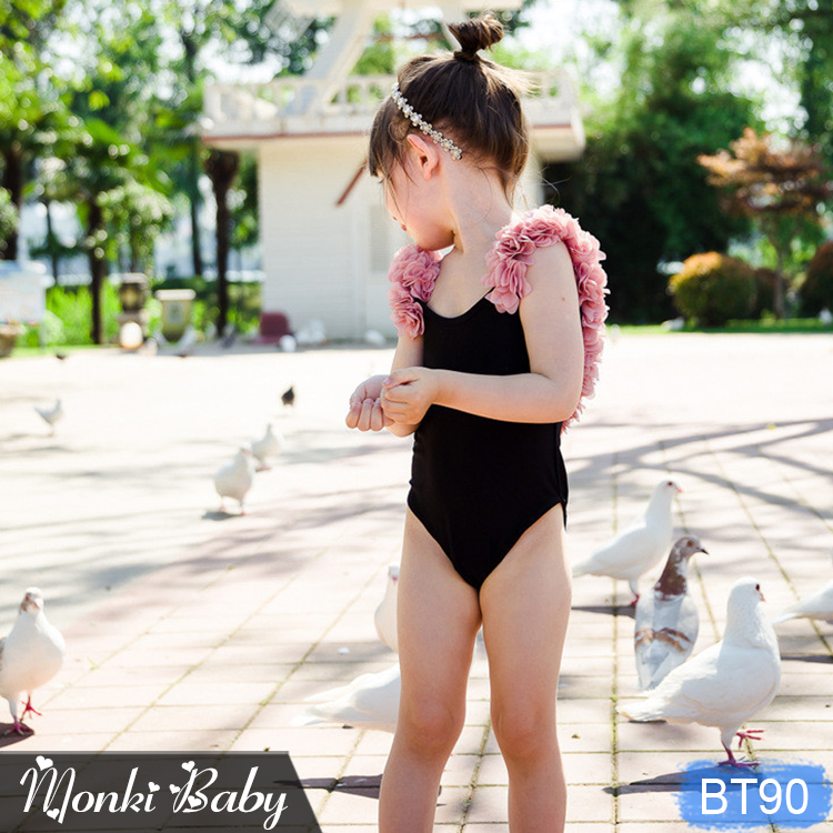 Hình ảnh Đồ bơi đôi mẹ con, áo tắm liền thân cho mẹ và bé, thiết kế lưng trần sexy quyến rũ, viền đính hoa điệu đà, thun bơi đẹp, tôn dáng | KT090 | BT90