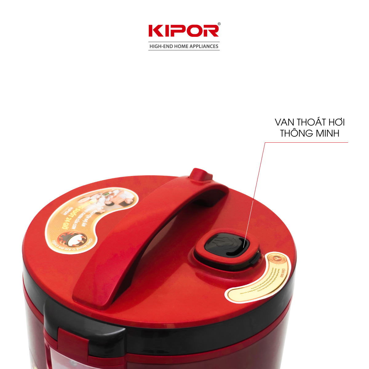 Nồi cơm điện KIPOR KP-N55918-1.8L-Lòng nồi niêu chống dính CERAMIC chống trầy xước dầy 3mm-Hàng chính hãng