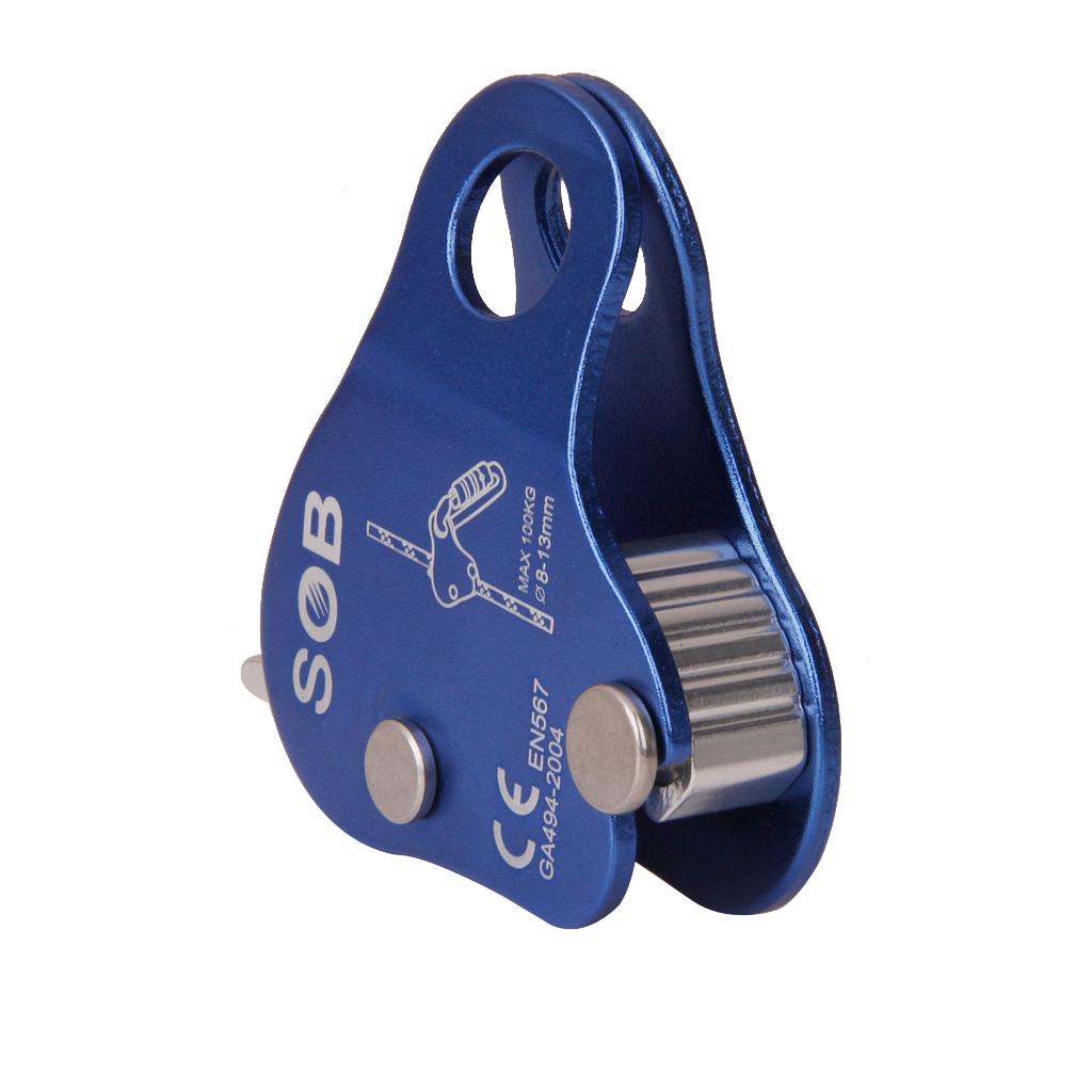 24KN Self Locking Carabiner + Aluminum Rope Grab Fall Protection Climbing Mountaineering Rappelling Gear