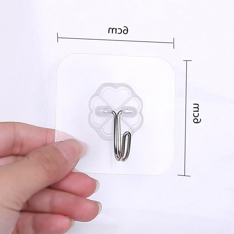 Sét 2 Móc Dán Tường Siêu Dính Trong Suốt Chịu Lực Tốt Treo Tường Chắc Chắn