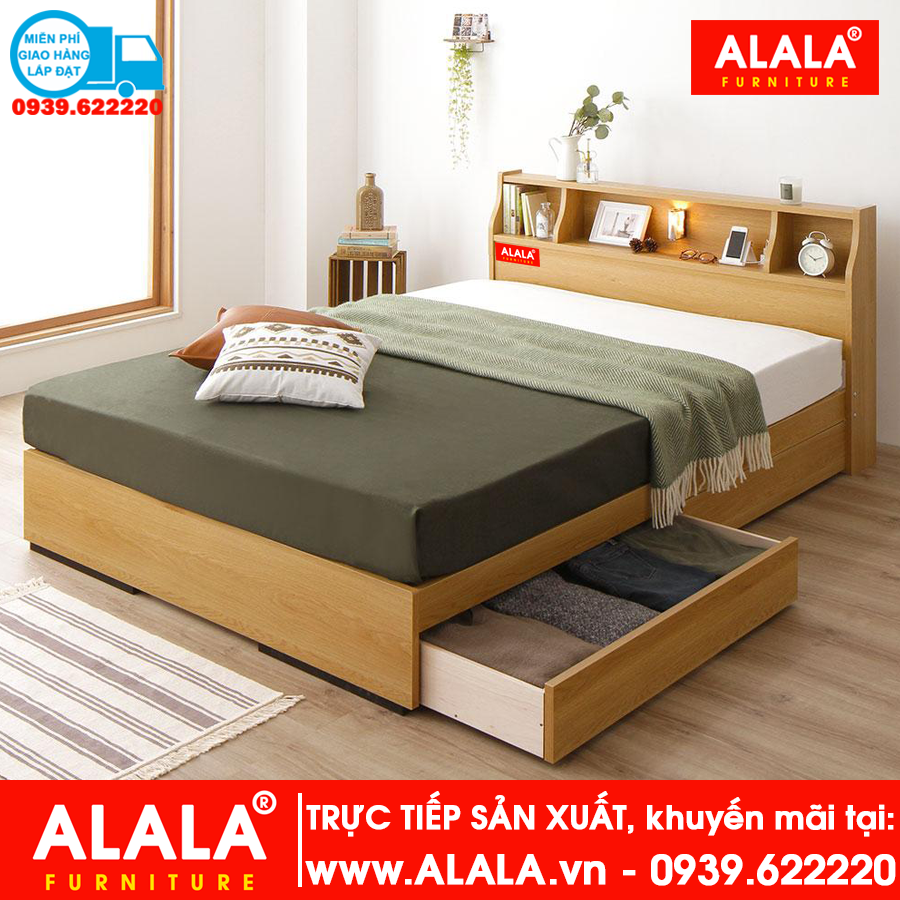 Giường ngủ ALALA06 gỗ HMR chống nước - www.ALALA.VN - 0939.622220