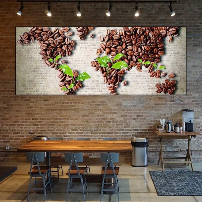 Decal dán tường cà phê - trang trí coffee- nhà hàng 60x150cm