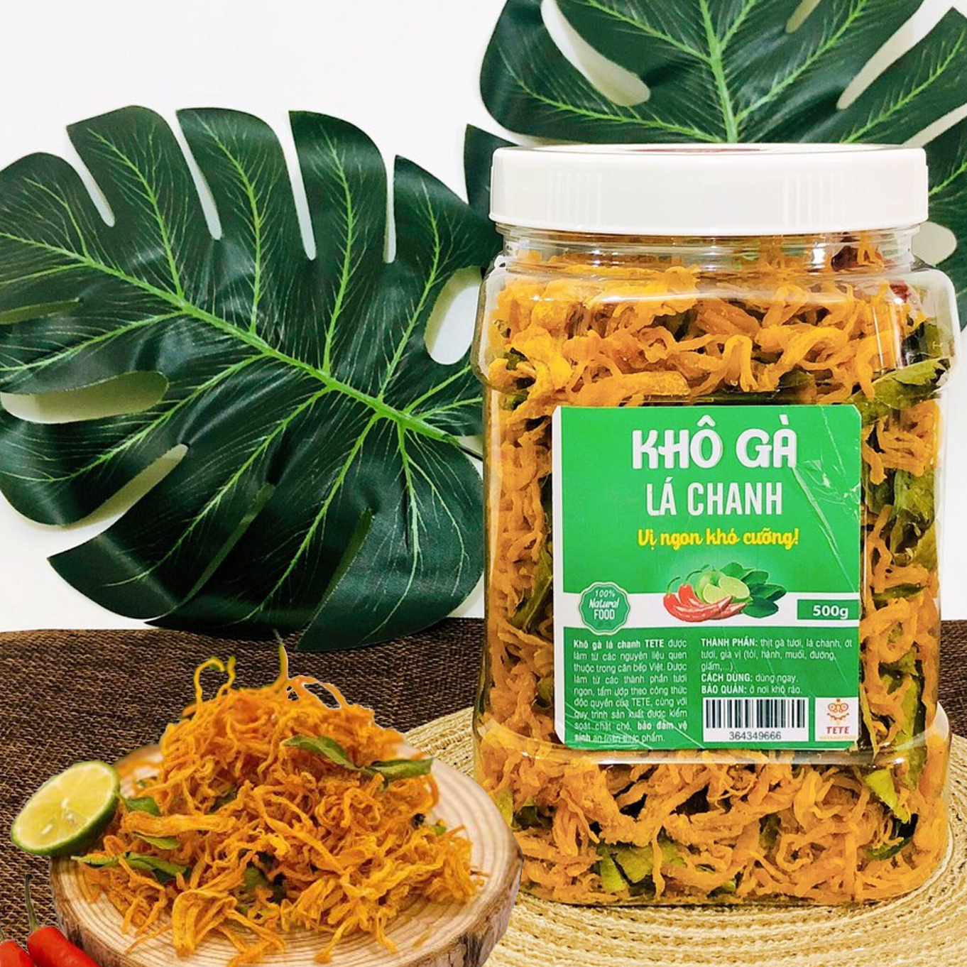 Hình ảnh Khô Gà Lá Chanh Cay TeTe 500gram