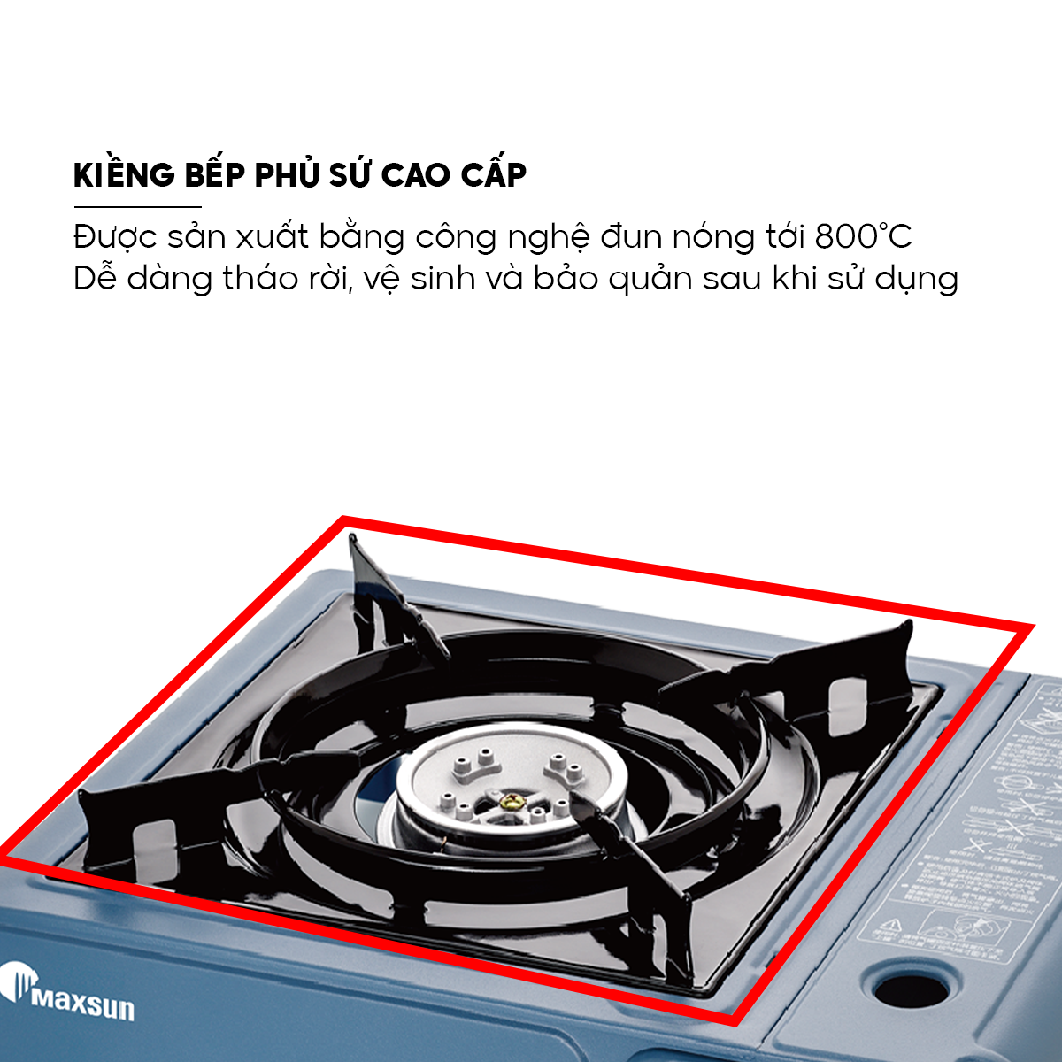 Bếp Ga Mini Maxsun MS-520 - Công Suất 2200W, Phủ Sứ Cao Cấp -Hàng chính hãng - Bảo hành 12 tháng